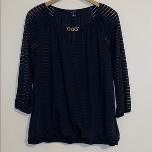 Alyx Blue Sheer Striped Top